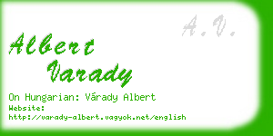 albert varady business card