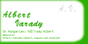 albert varady business card